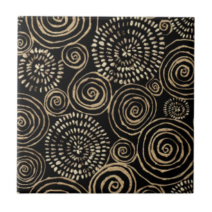 Modern Black Guld Silver Kakelplatta