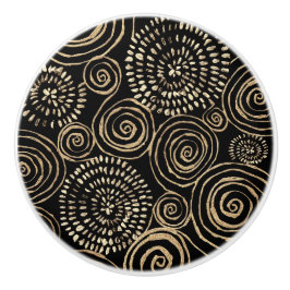 Modern Black Guld Silver Knopp