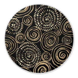 Modern Black Guld Silver Knopp