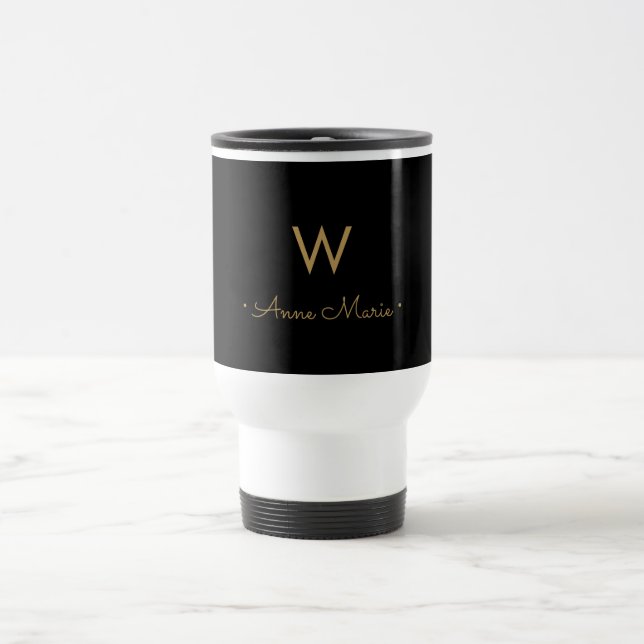 Modern Black Guld-skriptmonogram Resemugg (Center)