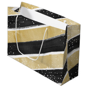 Modern Black & Guld Snowflake Rand Helgdag