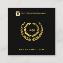 Modern Black Guld Snyggt Elegant Fyrkantigt Visitkort