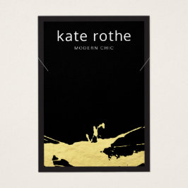 Modern Black Guld Spatter Necklace Visning Card Visitkort