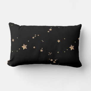Modern Black Guld Starry Natt Space Lumbarkudde