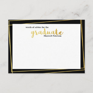 Modern Black & Guld stripe Ord of Advice Inbjudningar