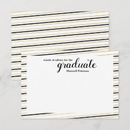 Modern Black & Guld Stripe Ord of Advice Inbjudningar