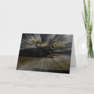 Modern Black Guld Stripe Sleek - tackkort
