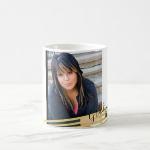 Modern Black & Guld Student-fotokaffe Mugg
