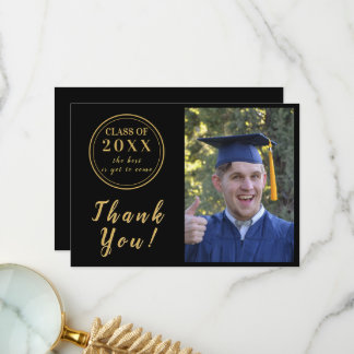 Modern Black & Guld Studenten Photo Tack