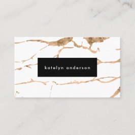Modern Black Guld White Stylist-Professionell Visitkort