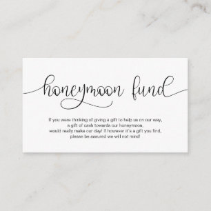Modern Black Hand Lettered-design, Honeymoon Wish Tilläggskort