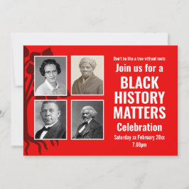 Modern BLACK HISTOY MÅNAD - Matchar foto Inbjudningar