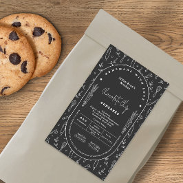 Modern Black Homemade Bakery Cottage Law Label Rektangulärt Klistermärke