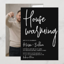 Modern Black Houseuppvärmning-inbjudan