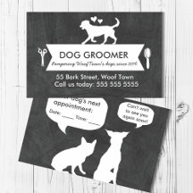 Modern Black Hund Grooming Appointing Card