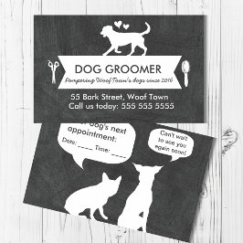 Modern Black Hund Grooming Appointing Card Visitkort