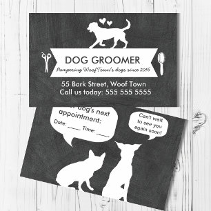 Modern Black Hund Grooming Appointing Card Visitkort