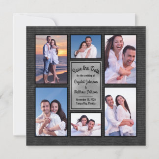 Modern Black Instagram Photo Collage Spara datumet