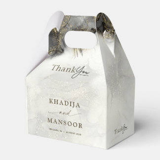 Modern Black Invez Guld Islamiska Bröllop Tack Presentaskar