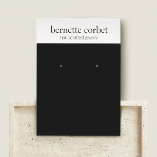 Modern Black Jewelry Designer Earring Visning Card Visitkort