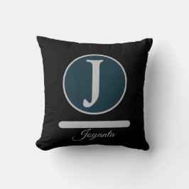 Modern Black Light greay Monogram Elegant Kudde