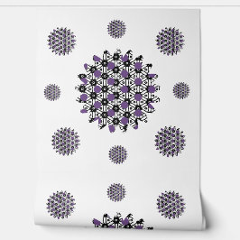 Modern Black Lila Abstrakt Mönster Elegant White