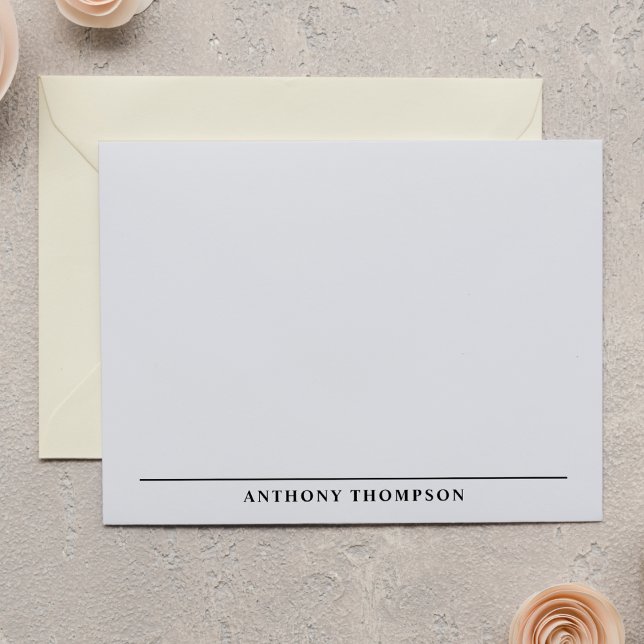 Modern Black Line Stationery Anteckningskort (Skapare uppladdad)