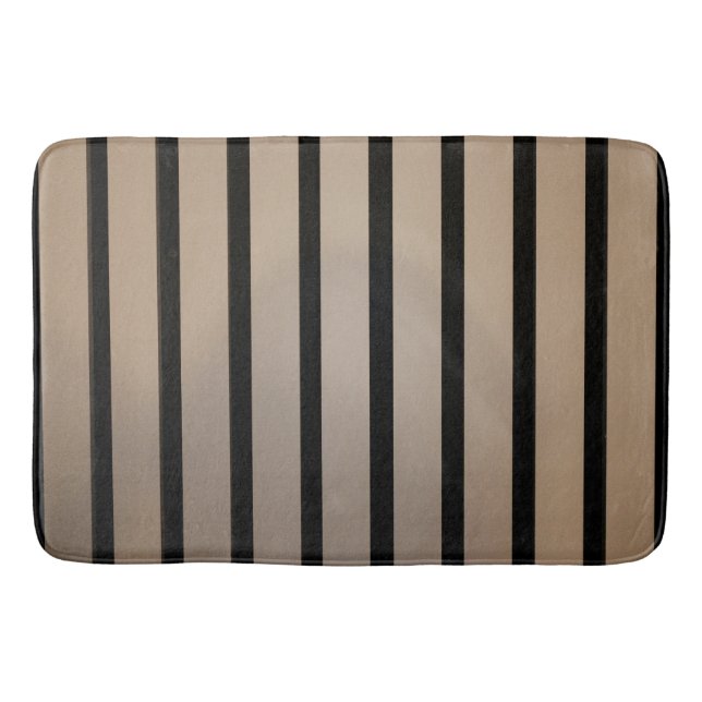 Modern Black Lodrät Rand Bath Mat Badrumsmatta (Framsidan)