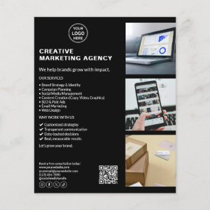 Modern Black Logotyp Marknadsföring Kreativ Busine Flygblad