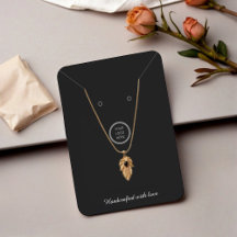 Modern Black Logotyp Necklace Jewelry Visning Card