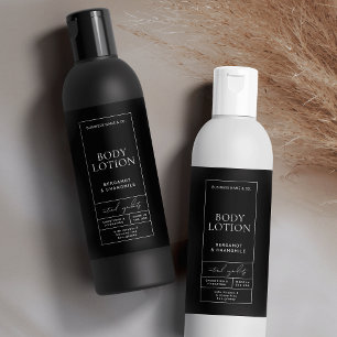 Modern Black Lotion 8 OZ Cosmetic Flaska-etikett