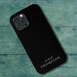 Modern Black Luxury Professionell Monogram<br><div class="desc">Chic är en modern svart minimalistisk bakgrund med namn monogramsfodral för svartvita eleganter som manusförfattare. Den här telefonväskan lägger till en professionell och en luxuriös vib till enheten.</div>