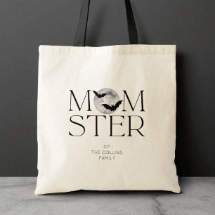 Modern Black Måne Fladdermus Funny Halloween Momst Tygkasse