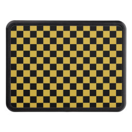 Modern Black Metallic Gold Square Pattern Dragkroksskydd
