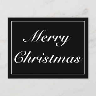 Modern Black Minimalist God jul Hälsning Meddelande Vykort