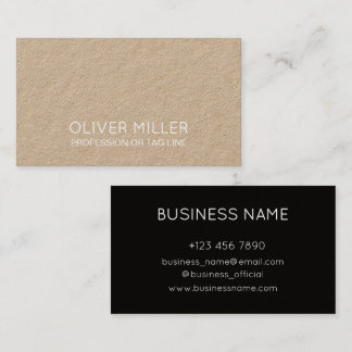 Modern Black Minimalist Kraft Consultant Visitkort