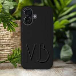 Modern Black Monogram Initialer Contemporary