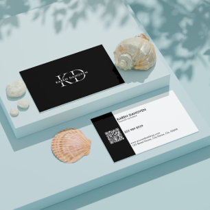 Modern Black Monogram-Professionell Visitkort