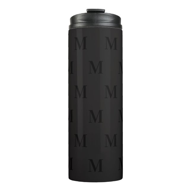 Modern Black Mörk Grått Minimalist Monogram (Framsida)