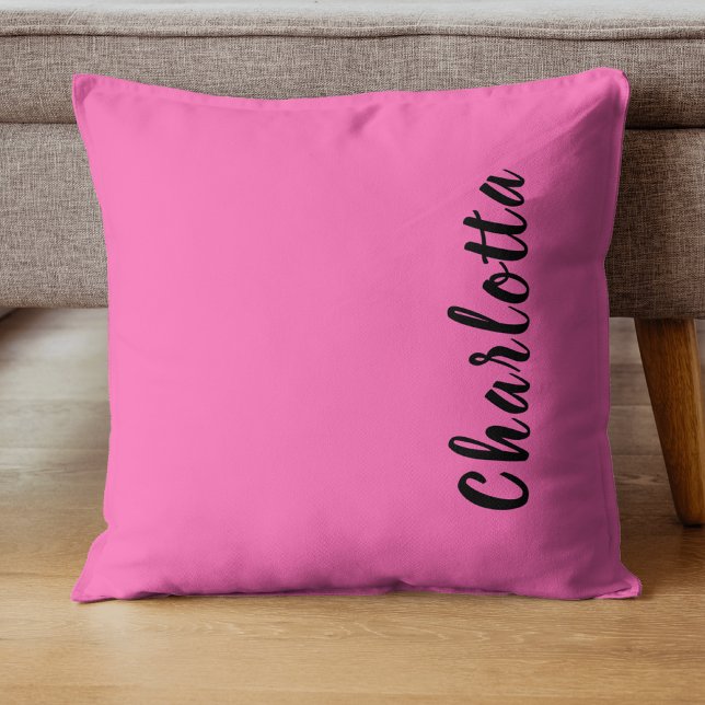 Modern Black Namn | Neon Shock rosa Färg Kudde (Skapare uppladdad)