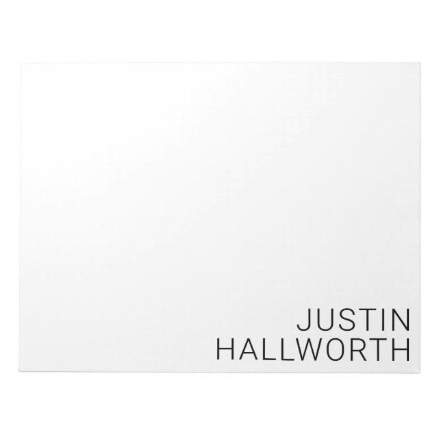 Modern Black Namn på White Anteckningsblock (Framsida)