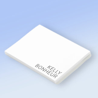 Modern Black Namn på White Post-it Block