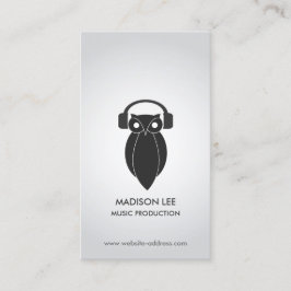 Modern Black Night Uggla Logotyp DJ, Band, Musicia Visitkort