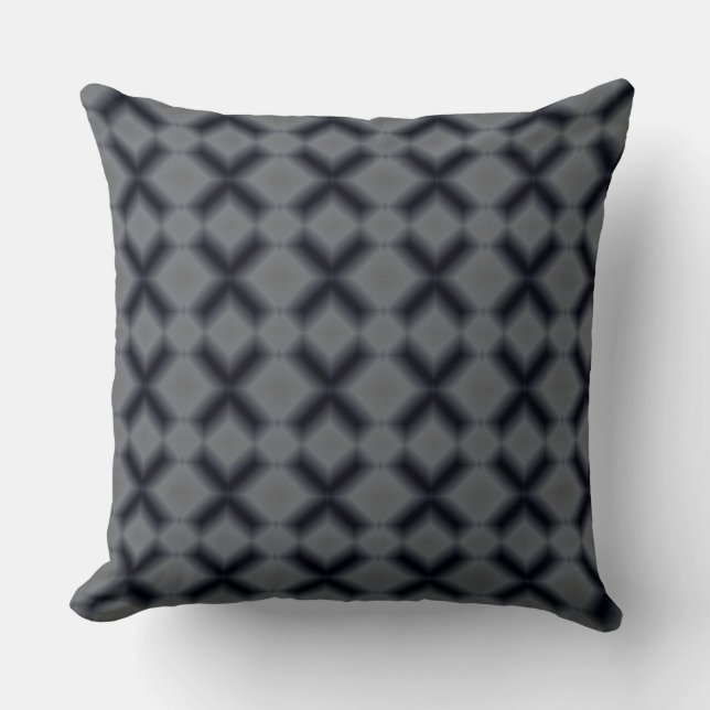 Modern Black och Grått Diamond Mönster Pillow Kudde (Framsida)