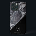Modern Black och Grått Marble Stone Monogram Namn<br><div class="desc">Modern Black and Grått Marble Stone Monogram Namn och personlig anpassningsbar Initial Brev. Gör en modern snyggt för familjemedlemmar,  Make,  fru,  vänner och mycket annat. Personligens mobila plånbok! ~ Kolla min butik för att se hela samlingen med den här designen!</div>