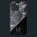Modern Black och Grått Marble Stone Monogram Namn<br><div class="desc">Modern Black and Grått Marble Stone Monogram Namn och personlig anpassningsbar Initial Brev. Gör en modern snyggt för familjemedlemmar,  Make,  fru,  vänner och mycket annat. Personligens mobila plånbok! ~ Kolla min butik för att se hela samlingen med den här designen!</div>