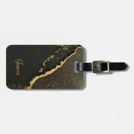 Modern Black och Guld Bagagebricka