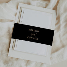 Modern Black och Guld Calligraphy Bröllop