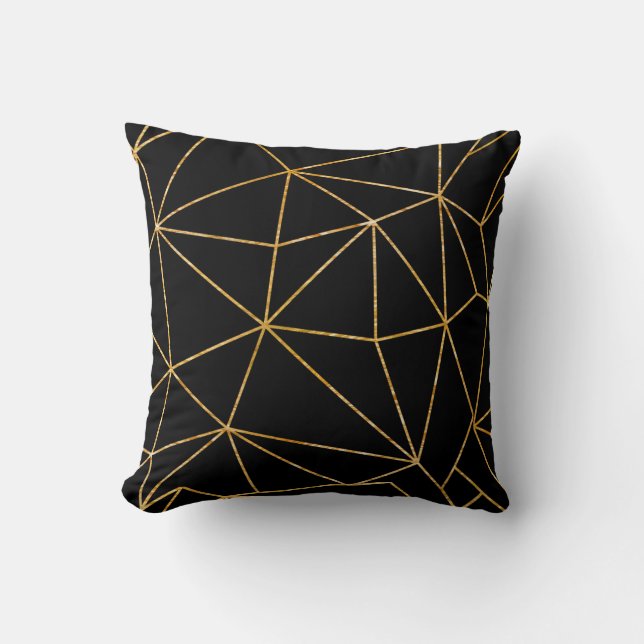 Modern Black och Guld Kudde (Framsida)