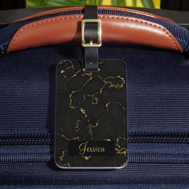 Modern Black och Guld MarLED Bagagebricka (Framsida Insitu 2)